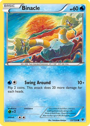Binacle (22/124) Reverse Holofoil [XY: Fates Collide] Pokemon Single Pokémon