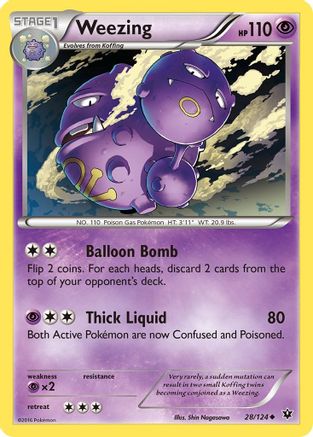 Weezing (28/124) Reverse Holofoil [XY: Fates Collide] Pokemon Single Pokémon