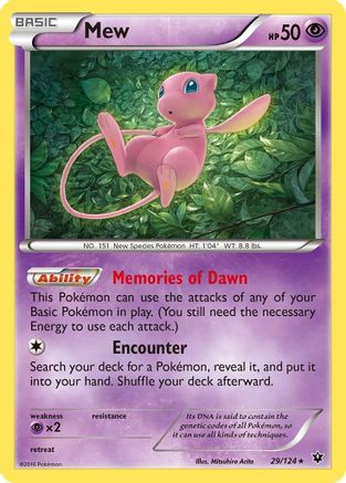 Mew (29/124) Reverse Holofoil [XY: Fates Collide] Pokemon Single Pokémon