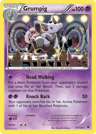 Grumpig (31/124) Reverse Holofoil [XY: Fates Collide] Pokemon Single Pokémon