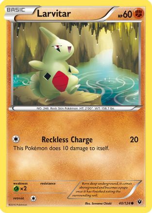 Larvitar (40/124) Reverse Holofoil [XY: Fates Collide] Pokemon Single Pokémon