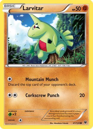 Larvitar (41/124) [XY: Fates Collide] Pokemon Single Pokémon