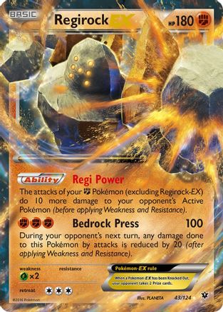 Regirock EX (43/124) - [XY: Fates Collide] Holofoil Pokemon Single Pokémon