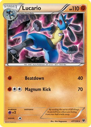 Lucario (47/124) Reverse Holofoil [XY: Fates Collide] Pokemon Single Pokémon
