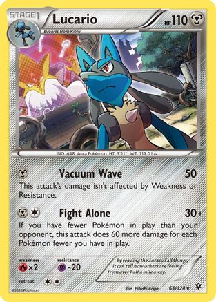 Lucario (63) (63/124) - [XY: Fates Collide] Holofoil Pokemon Single Pokémon