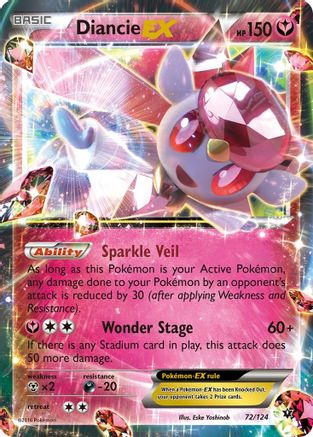Diancie EX (72/124) Holofoil [XY: Fates Collide] Pokemon Single Pokémon