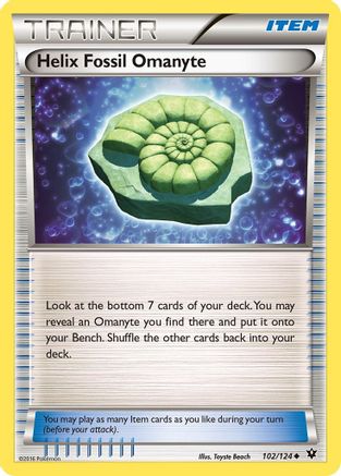 Helix Fossil Omanyte (/124) Reverse Holofoil [XY: Fates Collide] Pokemon Single Pokémon