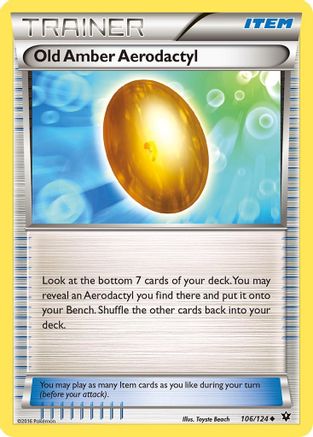 Old Amber Aerodactyl (/124) Reverse Holofoil [XY: Fates Collide] Pokemon Single Pokémon