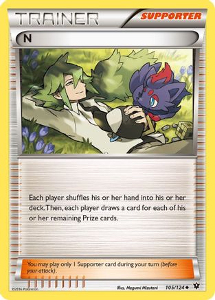 N (Supporter) (105/124) [XY: Fates Collide] Pokemon Single Pokémon