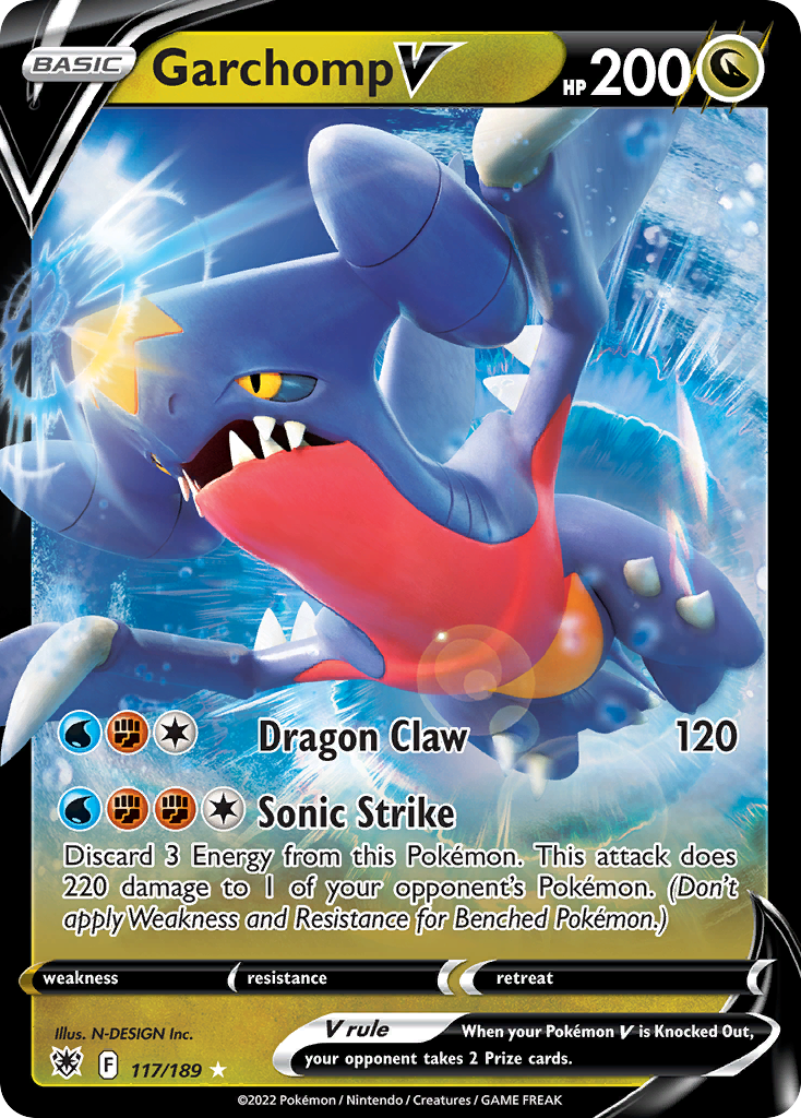 Garchomp V (117/189) - [SWSH: Astral Radiance] Holofoil Pokemon Single Pokémon