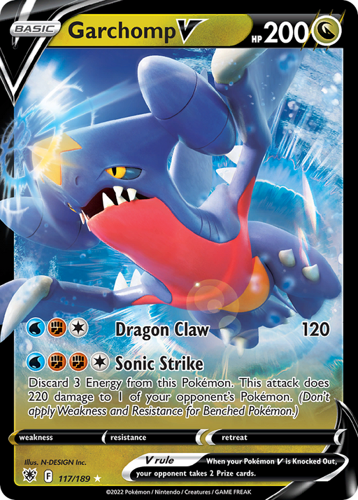 Garchomp V 117/189 - [SWSH: Astral Radiance] Holofoil Pokemon Single Pokémon