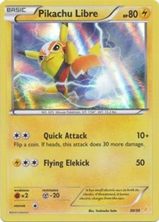 Pikachu Libre (30 - Holo) (30) - [XY: Trainer Kit Pikachu Libre & Suicune] Holofoil Pokemon Single Pokémon