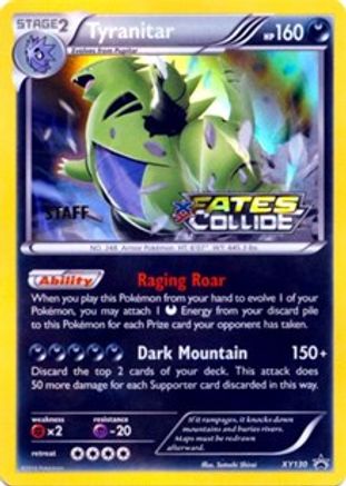Tyranitar - XY130 (Prerelease) [Staff] () Holofoil [Promos: XY Promos] Pokemon Single Pokémon