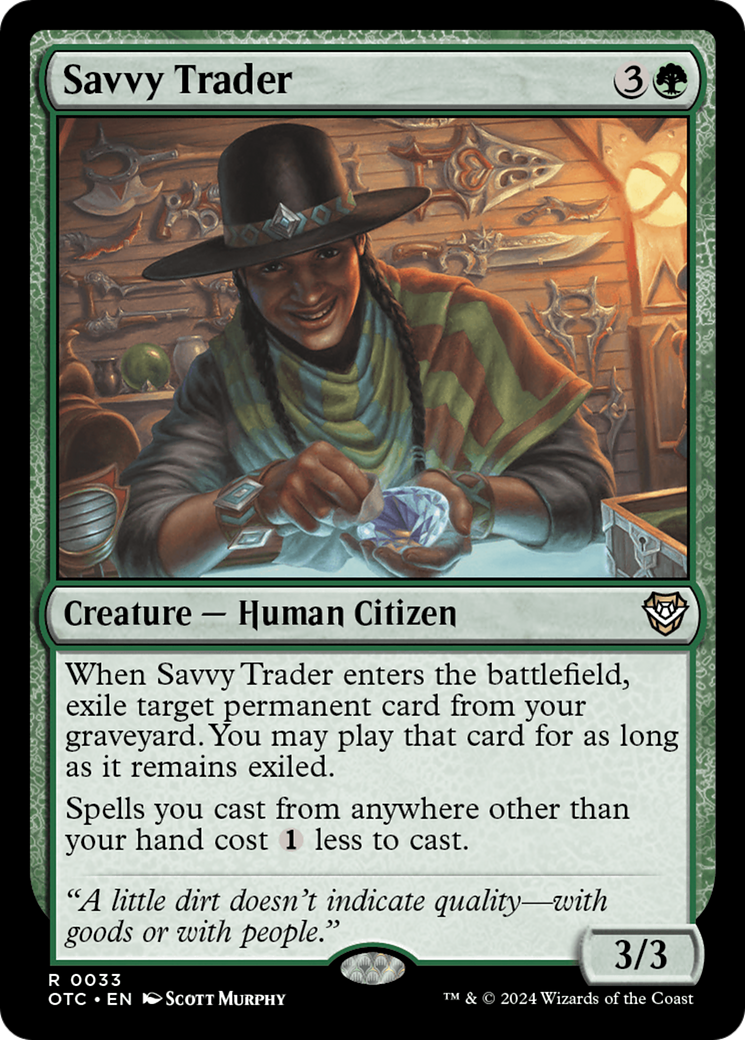 Savvy Trader (OTC-033) [Outlaws of Thunder Junction Commander] MTG Single Wizards of the Coast
