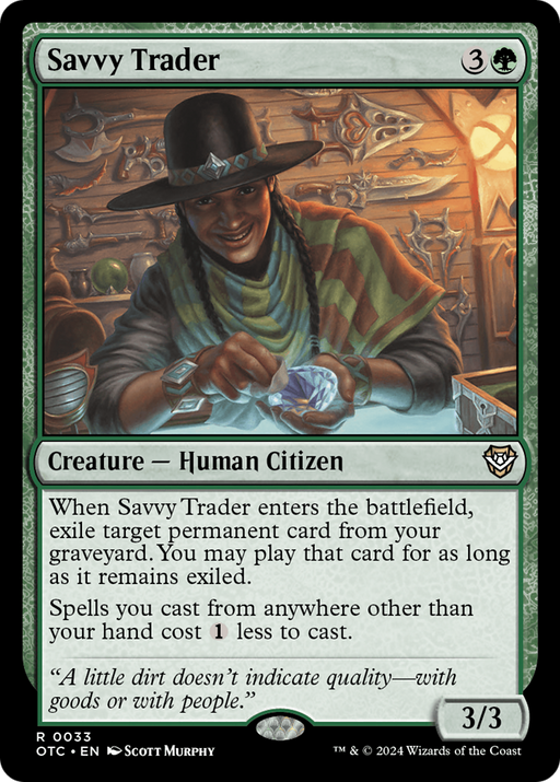 Savvy Trader (OTC-033) [Outlaws of Thunder Junction Commander] MTG Single Wizards of the Coast