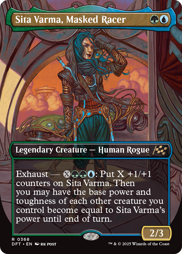 Sita Varma, Masked Racer (DFT-368) [Aetherdrift] (Borderless) Foil MTG Single Wizards of the Coast