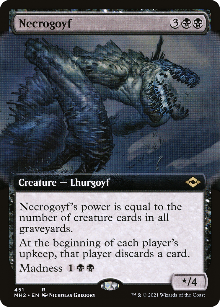 Necrogoyf (MH2-451) [Modern Horizons 2] (Extended Art) Foil MTG Single Modern Horizons 2