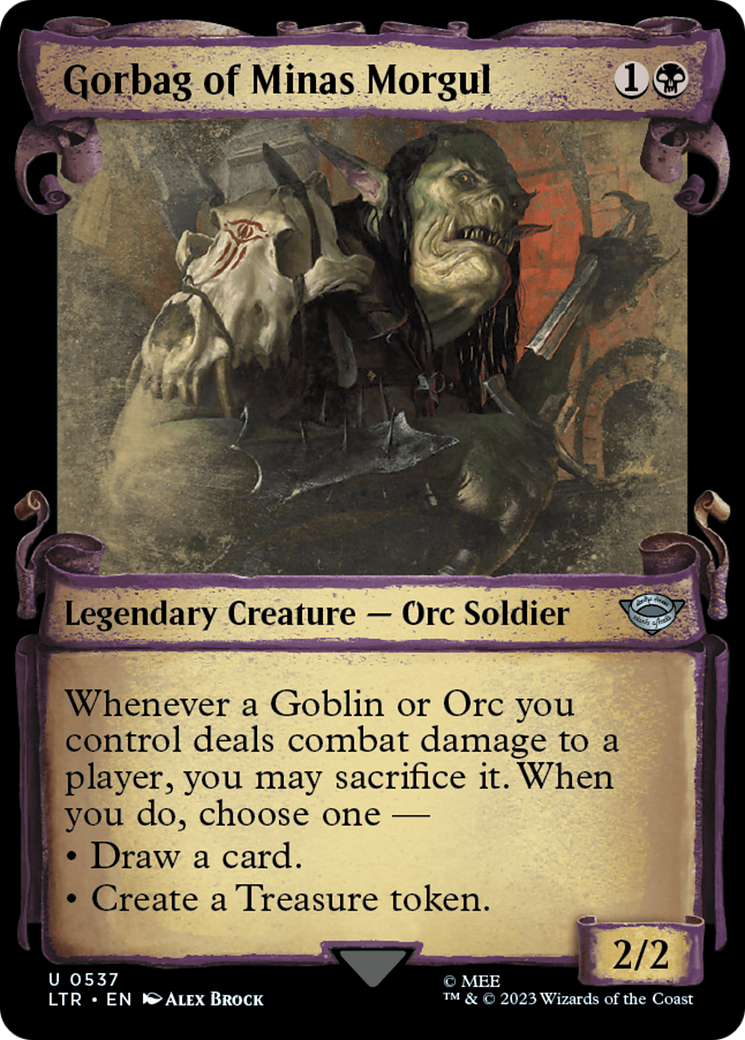 Gorbag of Minas Morgul (Showcase Scrolls) (LTR-537) [The Lord of the Rings: Tales of Middle-earth] (Showcase) Foil MTG Single Wizards of the Coast