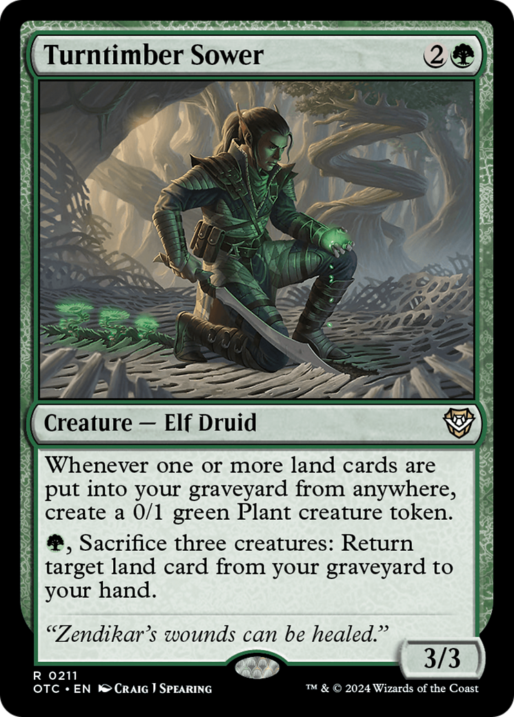 Turntimber Sower (OTC-211) [Outlaws of Thunder Junction Commander] MTG Single Wizards of the Coast