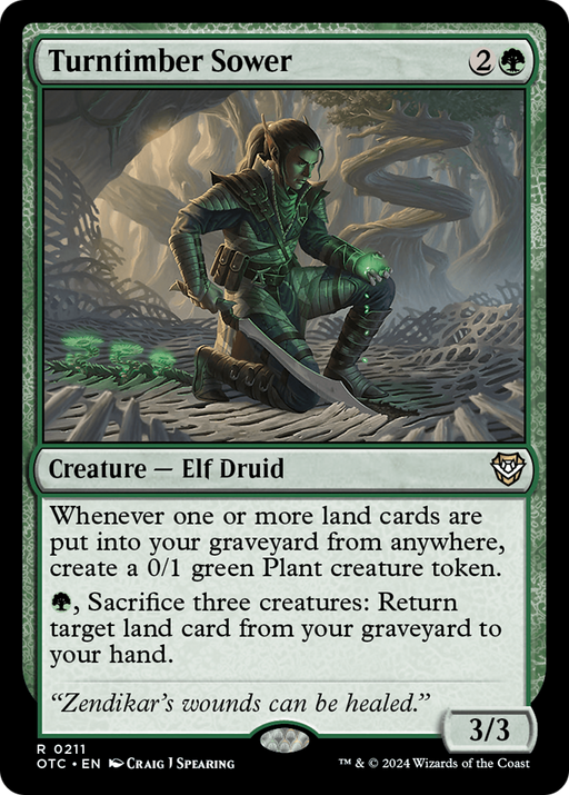 Turntimber Sower (OTC-211) [Outlaws of Thunder Junction Commander] MTG Single Wizards of the Coast