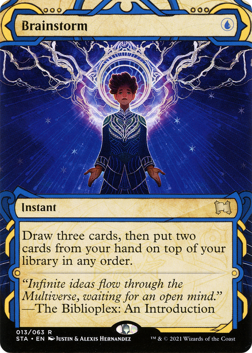 Brainstorm (STA-013) [Strixhaven Mystical Archive] (Showcase) (Borderless) Foil MTG Single Wizards of the Coast