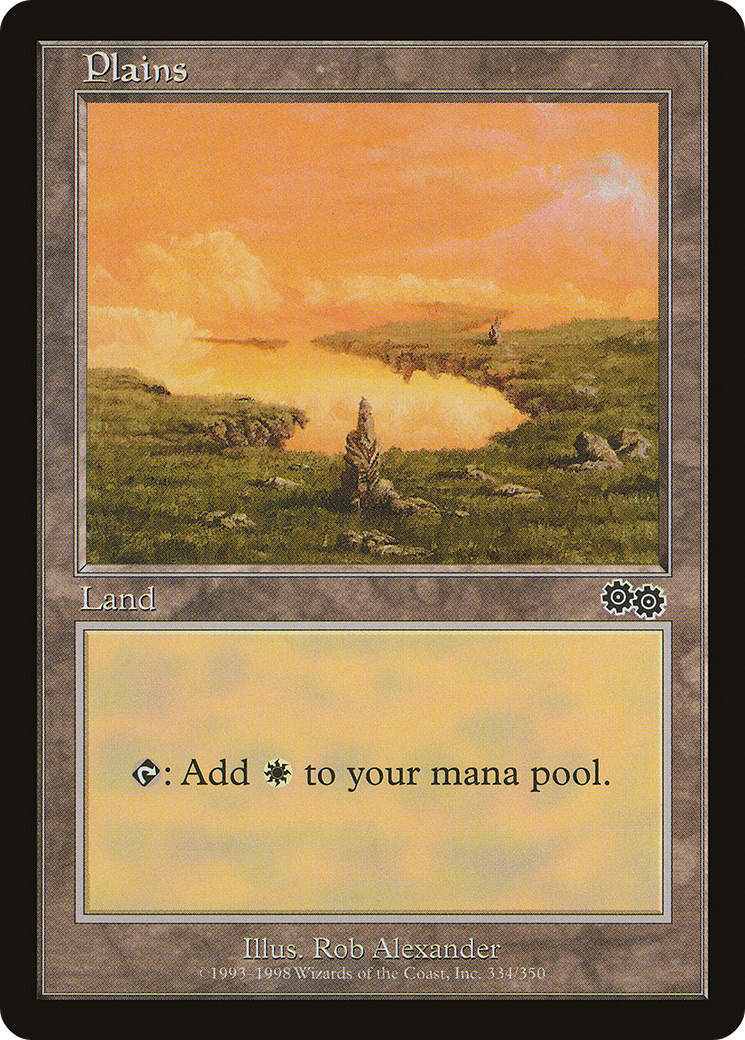 Plains (334) (USG-334) [Urza's Saga] MTG Single Wizards of the Coast
