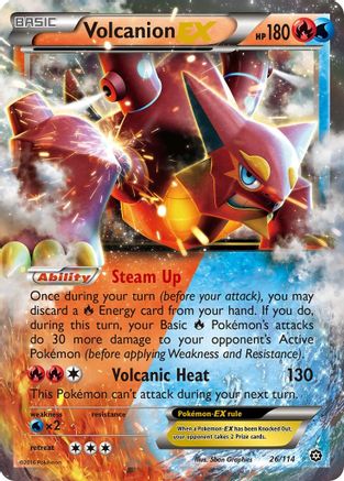 Volcanion EX (26/114) Holofoil [XY: Steam Siege] Pokemon Single Pokémon