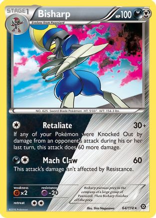 Bisharp (64/114) Reverse Holofoil [XY: Steam Siege] Pokemon Single Pokémon