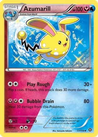 Azumarill (77/114) Reverse Holofoil [XY: Steam Siege] Pokemon Single Pokémon
