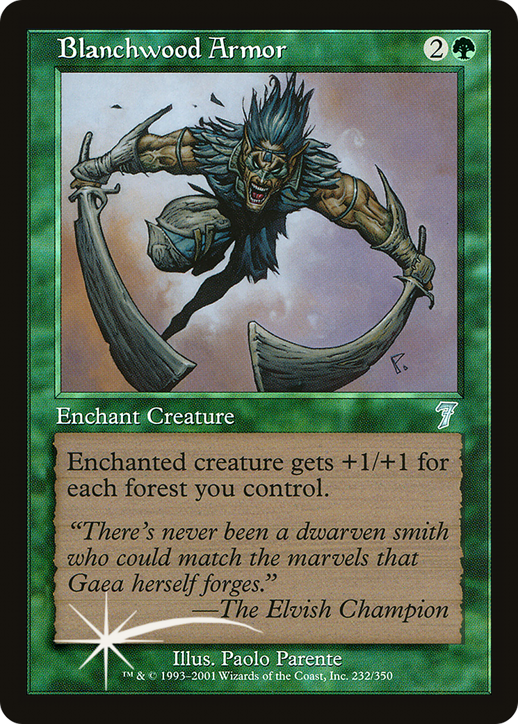 Blanchwood Armor (7ED-232) [7th Edition] Foil MTG Single Wizards of the Coast