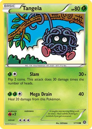 Tangela (1/114) Reverse Holofoil [XY: Steam Siege] Pokemon Single Pokémon