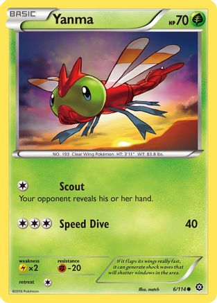 Yanma (6/114) Reverse Holofoil [XY: Steam Siege] Pokemon Single Pokémon