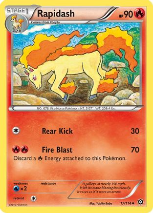 Rapidash (17/114) Reverse Holofoil [XY: Steam Siege] Pokemon Single Pokémon