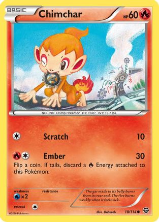 Chimchar (18/114) Reverse Holofoil [XY: Steam Siege] Pokemon Single Pokémon