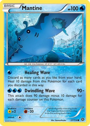 Mantine (27/114) Reverse Holofoil [XY: Steam Siege] Pokemon Single Pokémon