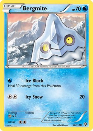 Bergmite (36/114) Reverse Holofoil [XY: Steam Siege] Pokemon Single Pokémon