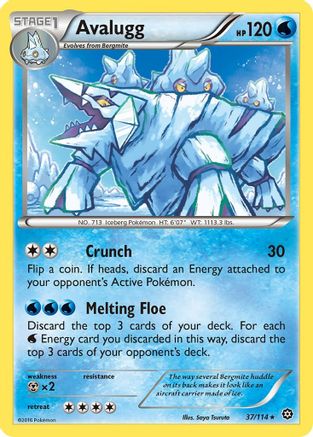 Avalugg (37/114) Reverse Holofoil [XY: Steam Siege] Pokemon Single Pokémon