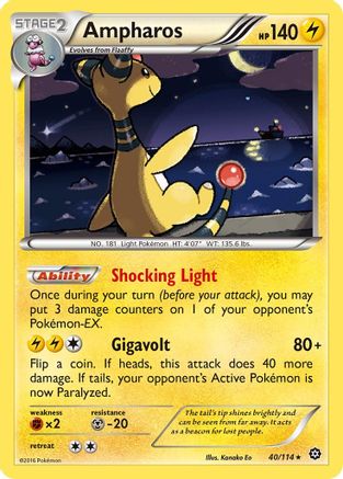 Ampharos (40/114) - [XY: Steam Siege] Holofoil Pokemon Single Pokémon