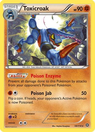 Toxicroak (/114) Reverse Holofoil [XY: Steam Siege] Pokemon Single Pokémon