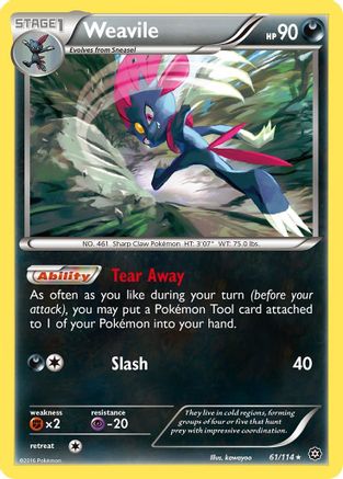 Weavile (61/114) Reverse Holofoil [XY: Steam Siege] Pokemon Single Pokémon