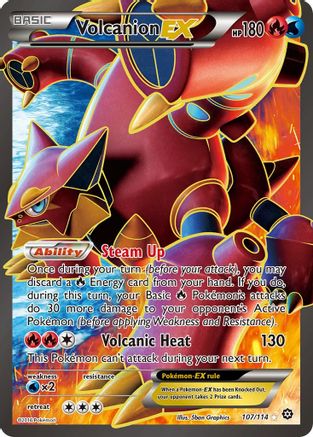Volcanion EX (Full Art) (107/114) Holofoil [XY: Steam Siege] Pokemon Single Pokémon