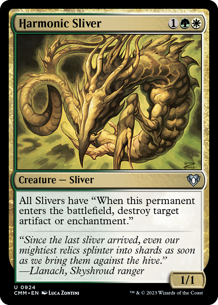 Harmonic Sliver (CMM-924) [Commander Masters] MTG Single Wizards of the Coast