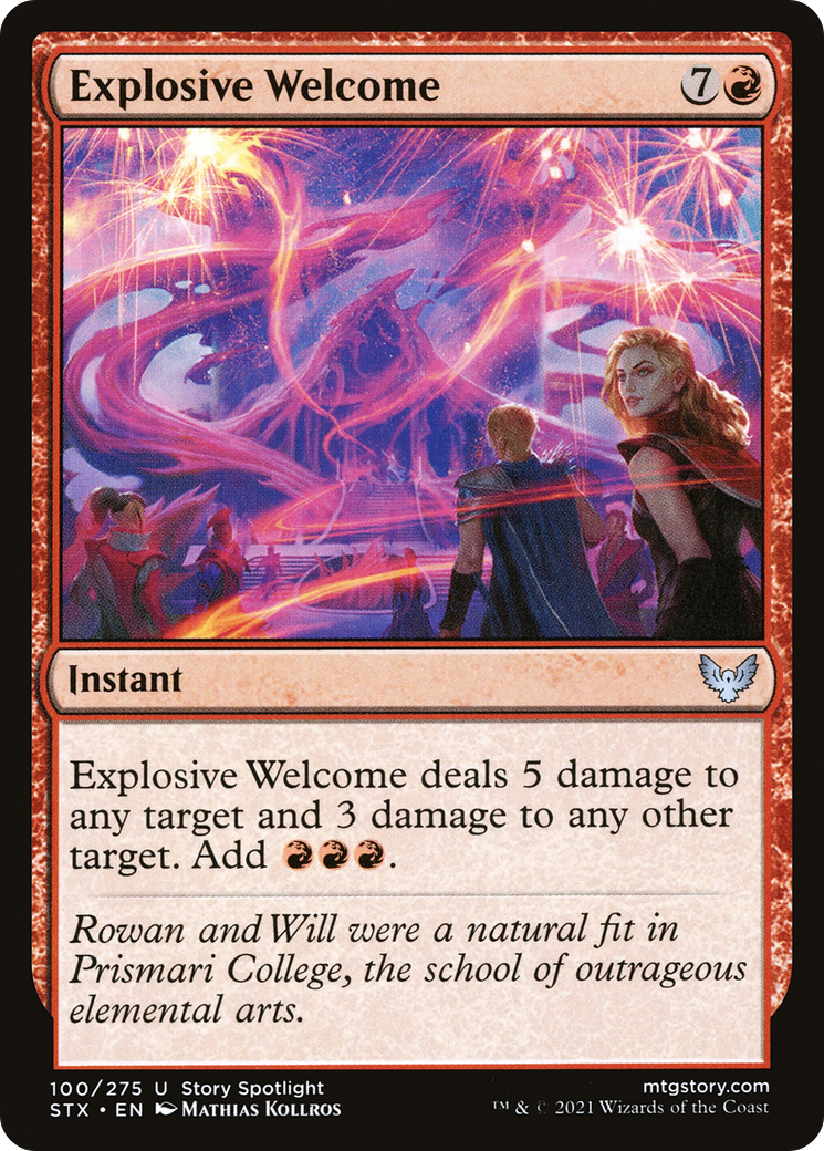 Explosive Welcome (STX-100) [Strixhaven: School of Mages] MTG Single Wizards of the Coast