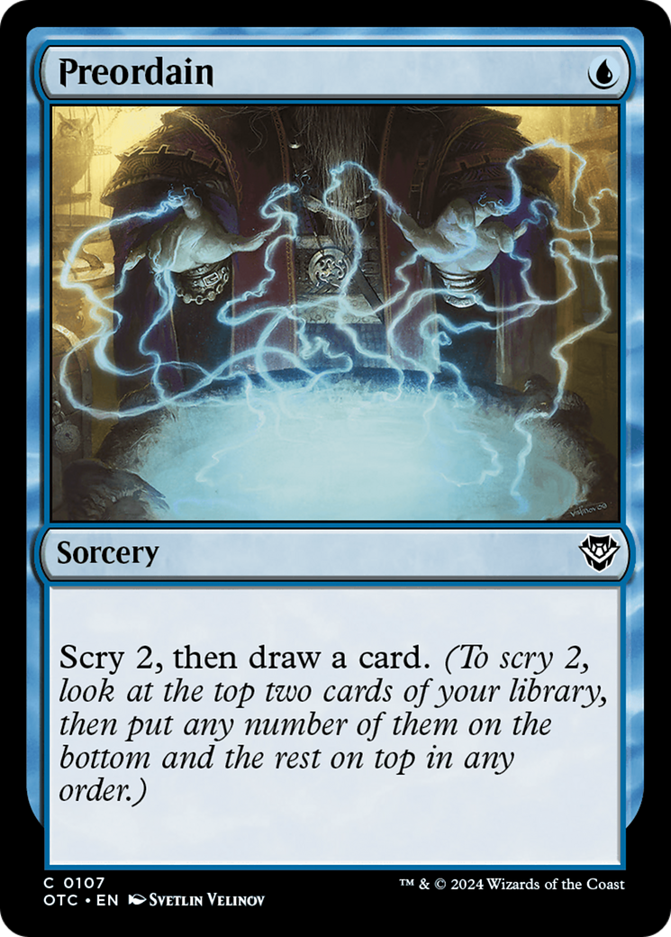 Preordain (OTC-107) [Outlaws of Thunder Junction Commander] MTG Single Wizards of the Coast