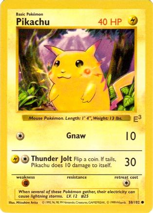 Pikachu - 58/102 (E3 Stamped with Red Cheeks) [Misc: Cards & Products] Pokemon Single Pokémon