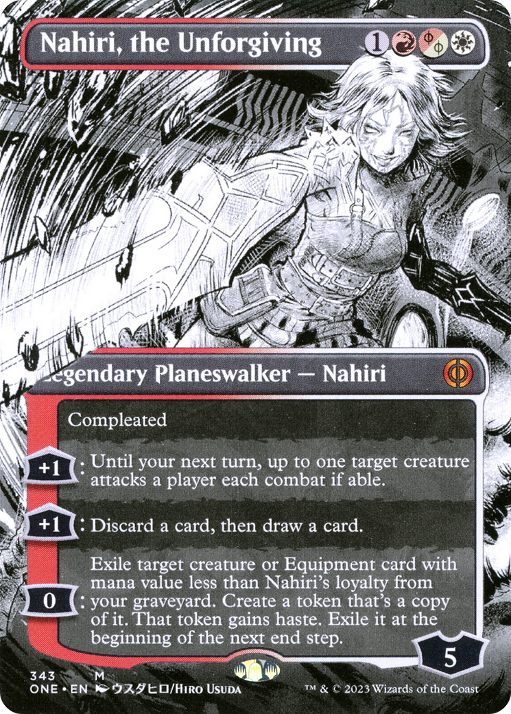 Nahiri, the Unforgiving (ONE-343) [Phyrexia: All Will Be One] (Showcase) (Borderless) MTG Single Wizards of the Coast