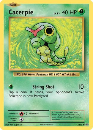 Caterpie (3/108) Reverse Holofoil [XY: Evolutions] Pokemon Single Pokémon