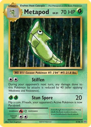 Metapod (4/108) Reverse Holofoil [XY: Evolutions] Pokemon Single Pokémon