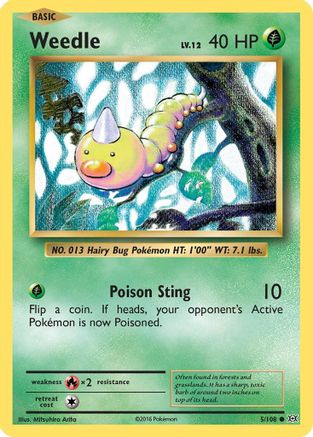 Weedle (5/108) Reverse Holofoil [XY: Evolutions] Pokemon Single Pokémon