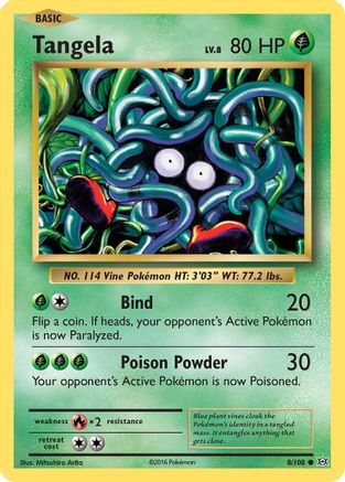 Tangela (8/108) Reverse Holofoil [XY: Evolutions] Pokemon Single Pokémon